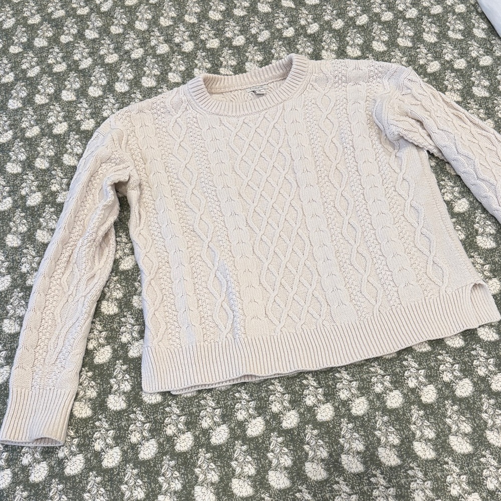 Jcrew Ivory Cable Sweater